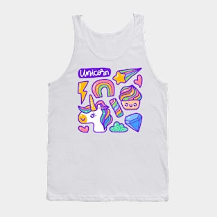 unicorn doodle cute Tank Top